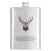 Flachmann mit Hirsch "Leitspruch" / Hip flask deer