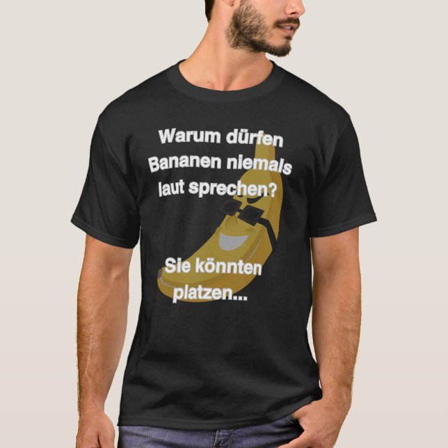Flachwitz Banane die Platz Comic Design T Shirt (Framsida)