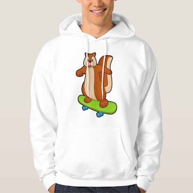 Fläck som Skater med Skateboard Hoodie (Framsida)