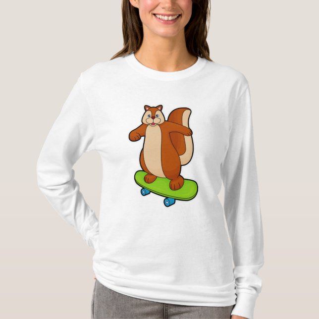 Fläck som Skater med Skateboard T Shirt (Framsida)