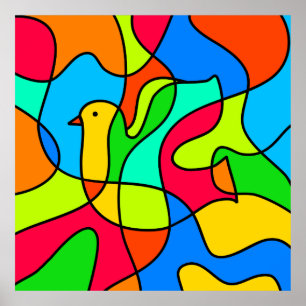 Fläckad glasdove för fred poster