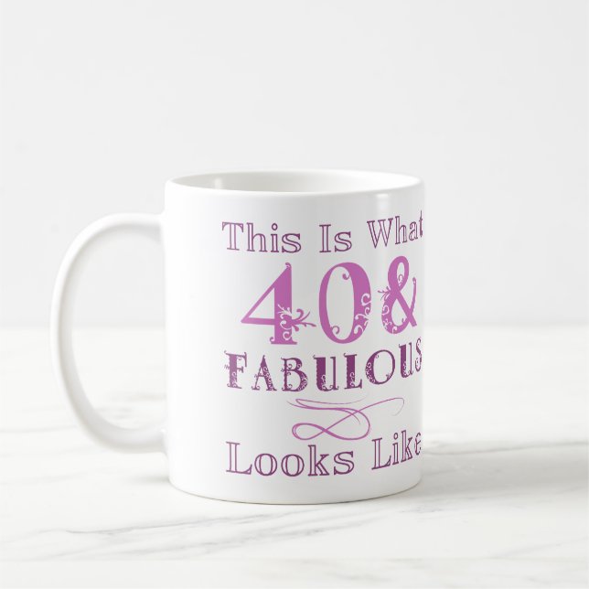 Fläckande 40-årsdag för henne kaffemugg (Vänster)