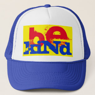 Fläckande grunge BE KIND-text   Keps
