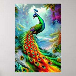 Fläckande påk med fantastiska fjädrar från svan poster