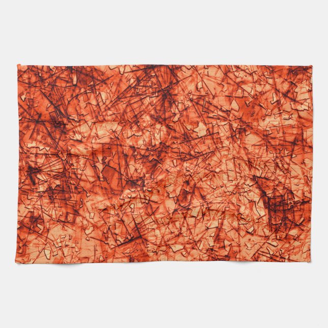 Fläckar på en lätt fläckig korallbakgrund kökshandduk (Horisontell)