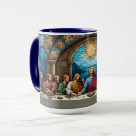 Fläckat Glass Jesus sista stjäl kristen katolik Mugg