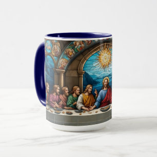 Fläckat Glass Jesus sista stjäl kristen katolik Mugg