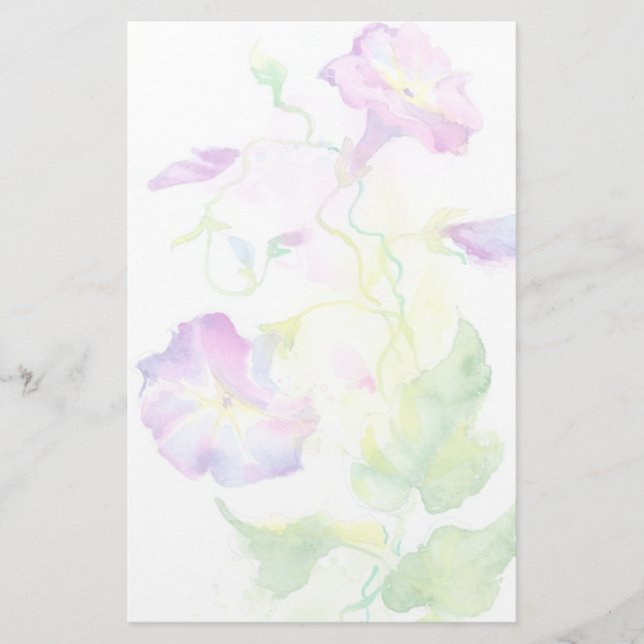 Fläckblommor av färgad vattenfärg brevpapper (Framsida)