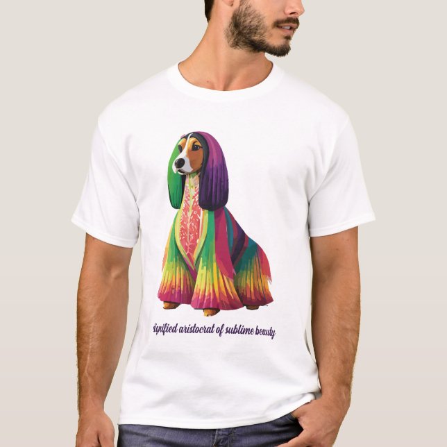 Fläckig afghansk hound t shirt (Framsida)