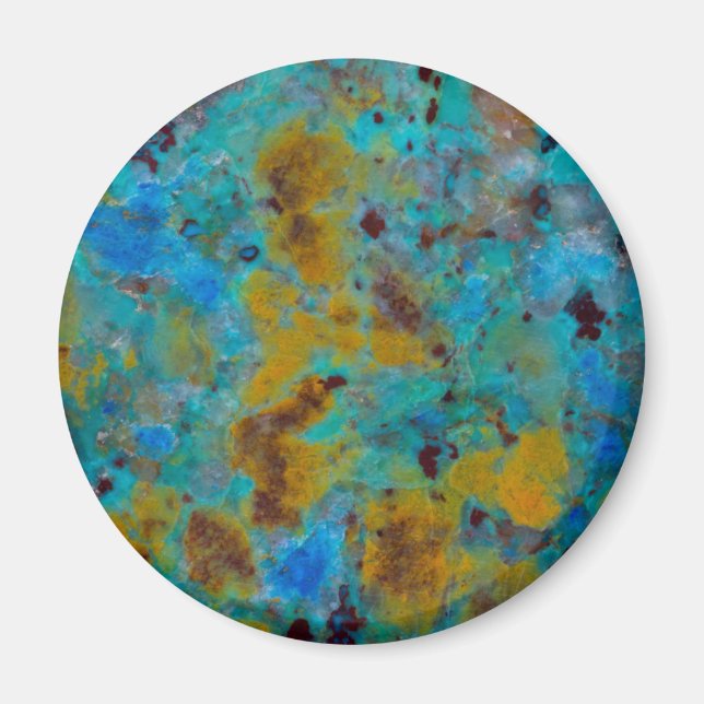 Fläckig blå Chrysocolla-jaspis Magnet (Framsidan)