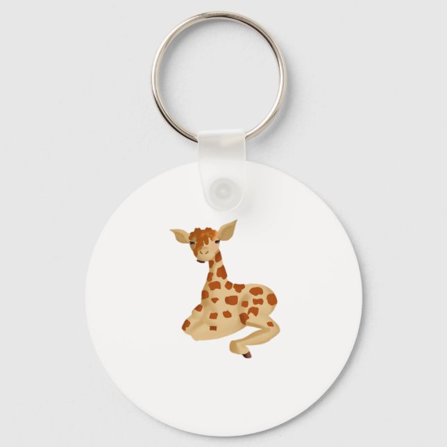 Fläckig Caramel Crunch Giraffee Överstor T-Shirt Nyckelring (Framsida)