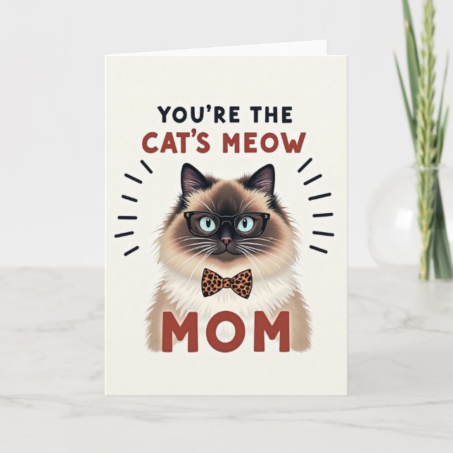 Fläckig Fläsk Päls Katt Ung Mamma Kort (Framsida)
