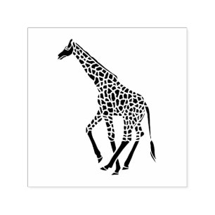 Fläckig Giraff Silhuett Bild Endast Ingen Text Självfärgande Stämpel