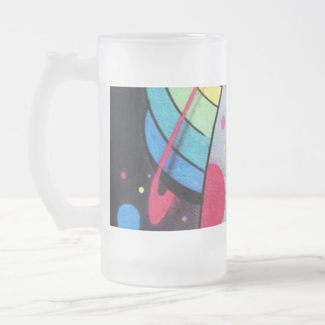 fläckig graffiti frostat ölglas (Vänster)
