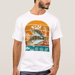 Fläckig havsöring Retro fiskegåva T Shirt