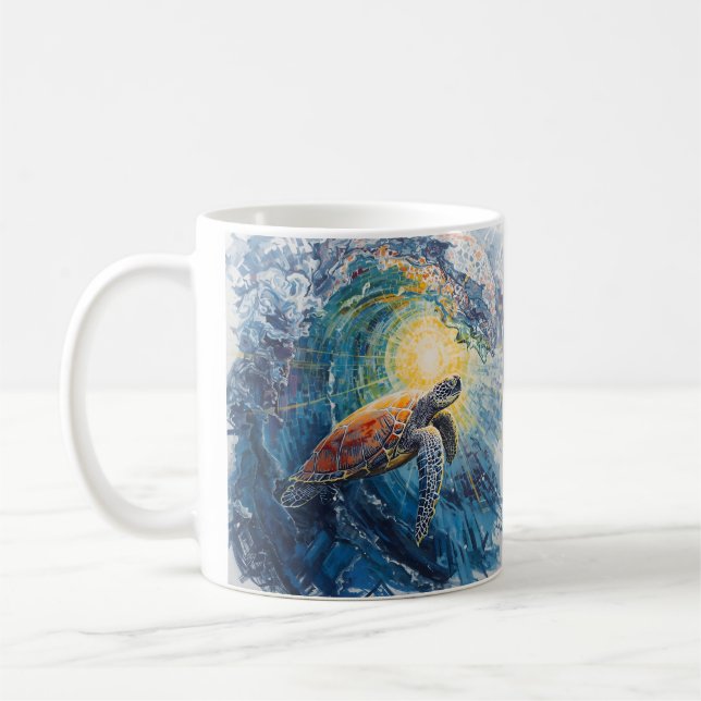 Fläckig havssköldpadda kaffemugg (Vänster)