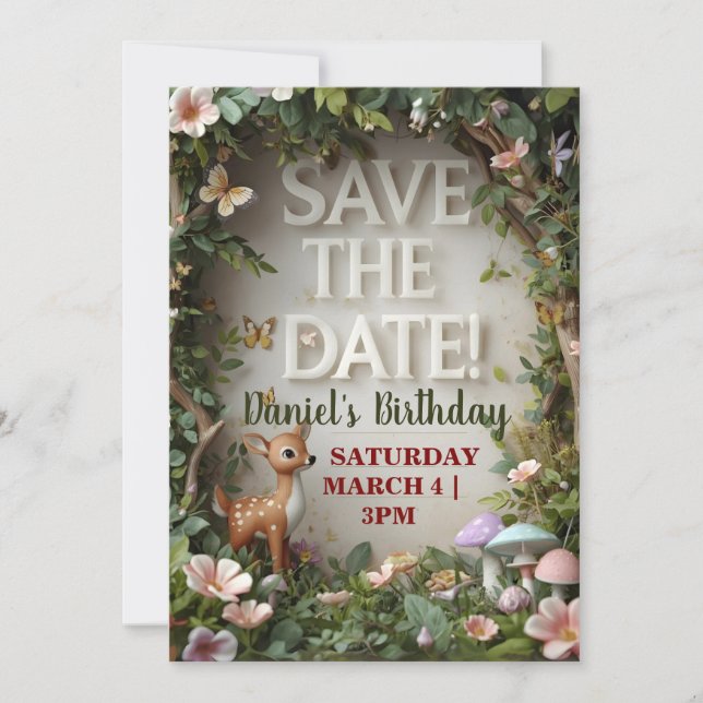 Fläckig Hjort Woodland Spara Dat (Framsida)