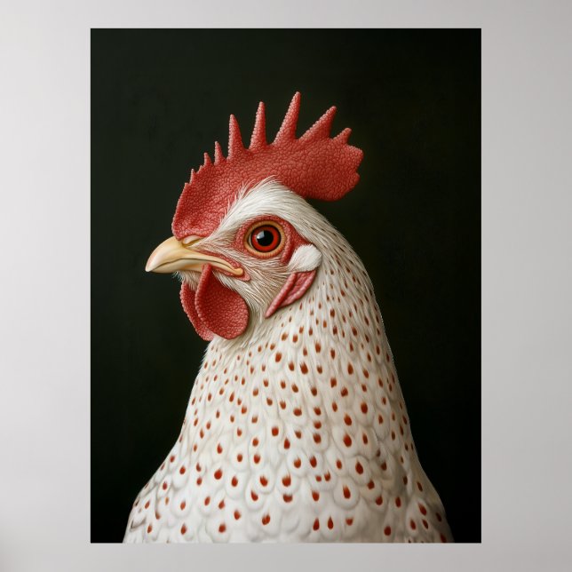 Fläckig Kycklingporträtt Poster (Framsidan)