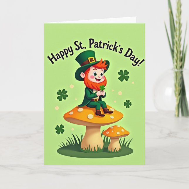 Fläckig Leprechaun Klöver Kort (Framsida)
