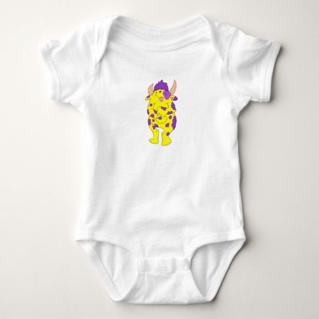 Fläckig Luddig Monster Baby Top T Shirt (Framsida)