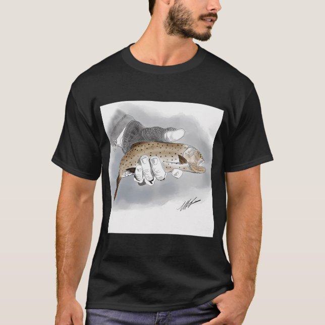 Fläckig öring i handske t shirt (Framsida)