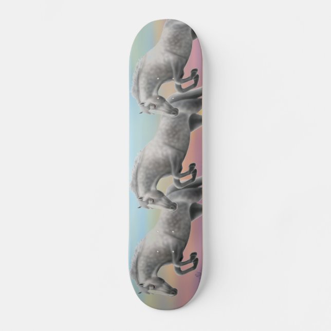 Fläckig Skateboard för grå färghästbanhoppning (Framsida)