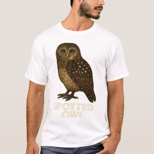 Fläckig Uggle T-Shirt: Hotad Fågelart Tee