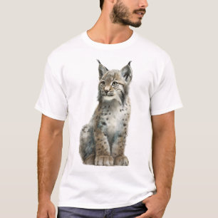 Fläckig Vildkatt Lodjur Lynx Män T Shirt