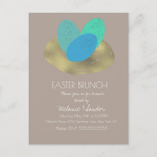 Fläckigt påskägg Guld Bo Middag Brunch Familj Vykort