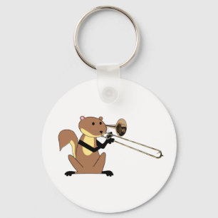 Fläckskalle som spelar Trombone Nyckelring