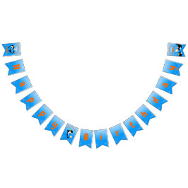 Fläckval under havets födelsedagsfest vimplar