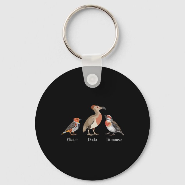 Fladder Dodo Mes Birdwatcher Anti Trump Design Nyckelring (Framsida)