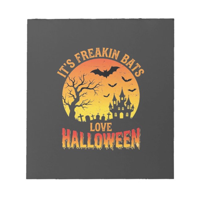 Fladdermöss älskar Halloween-spökborgsdesign_ Anteckningsblock (Framsida)