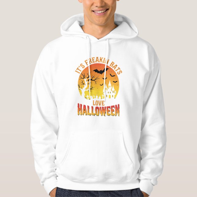 Fladdermöss älskar Halloween-spökborgsdesign_ Hoodie (Framsida)