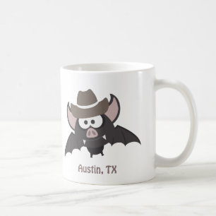Fladdermöss för Austin Texas gullig tecknadCowbo Kaffemugg