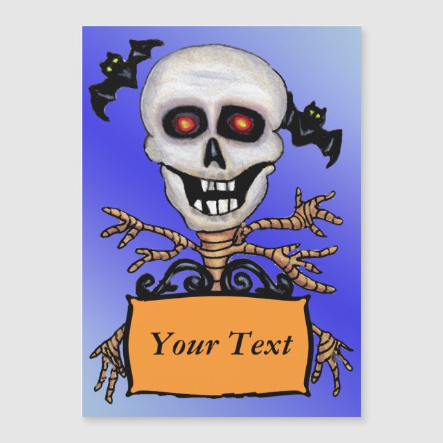 Fladdermöss för Creepy Skull Träd Beware-signering (Framsida)