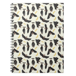 fladdermöss för gult anteckningsbok med spiral