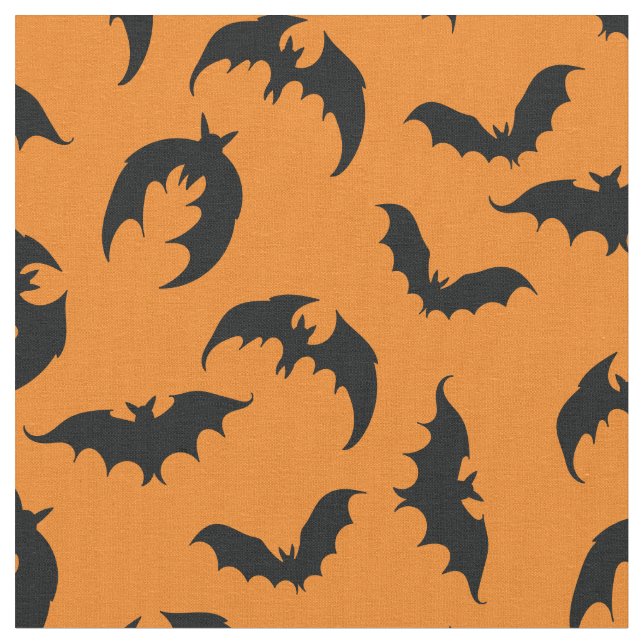 Fladdermöss Gothic Halloween-Orange Tyg (Närbild)