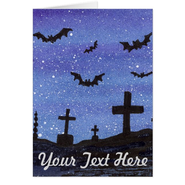 Fladdermöss Graveyard Hälsningskort (Framsidan)