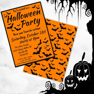 Fladdermöss Halloween Costume Party Inbjudningar