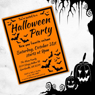 Fladdermöss Halloween fest Inbjudan Vykort