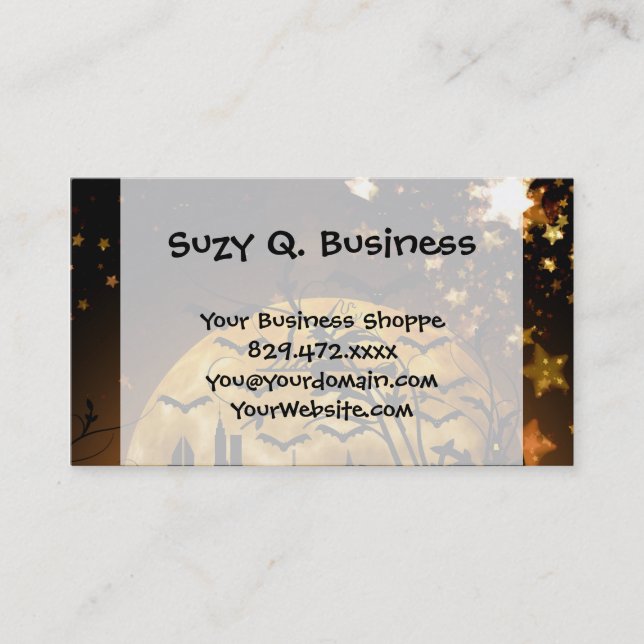 Fladdermöss Halloween-gåvor från Flies Witch Harve Visitkort (Framsida)