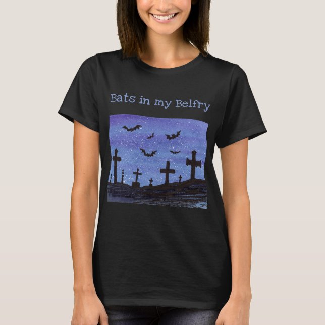 Fladdermöss Halloween T-Shirt (Framsida)