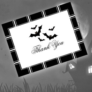 Fladdermöss Halloween Tack Black Vykort