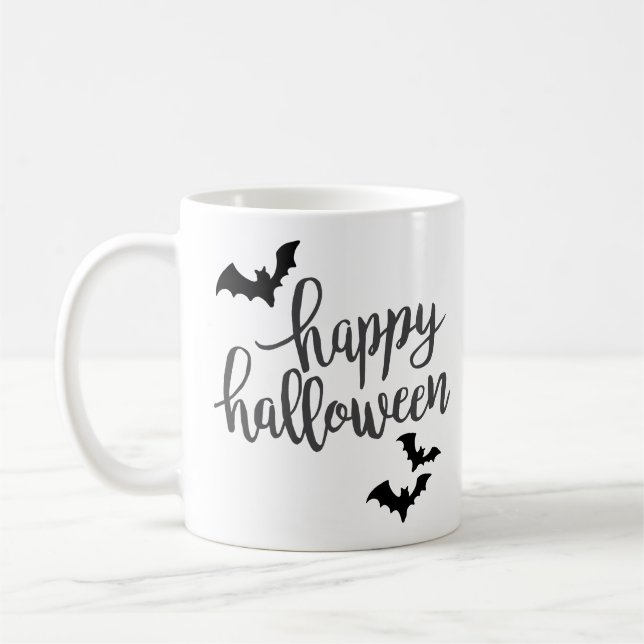 Fladdermöss happy halloween kaffemugg (Vänster)