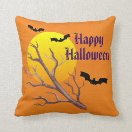 Fladdermöss happy halloween och Måne Kudde