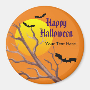 Fladdermöss happy halloween och Måne Magnet