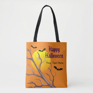 Fladdermöss happy halloween och Måne Tygkasse