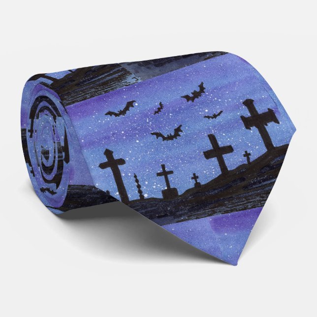 Fladdermöss i Graveyard Neck Tie Slips (Rullad)