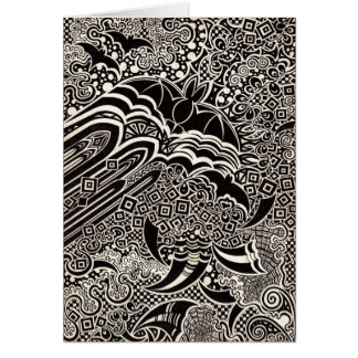 Fladdermöss i klockstapeln hälsningskort